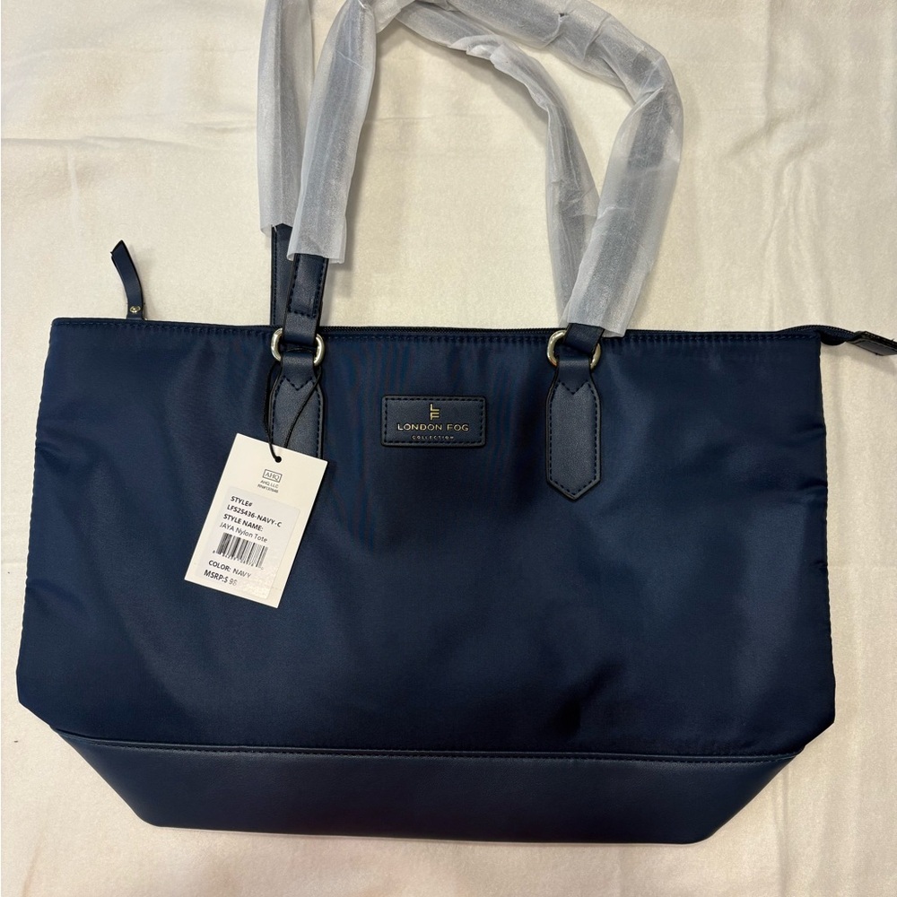 London Fog Navy Tote 100th Anniversary Collection